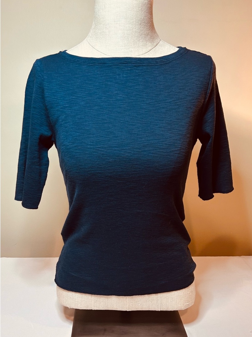 Lilla P Navy Short Sleeve Tshirt Boatneck Size Small NWT 100% Cotton